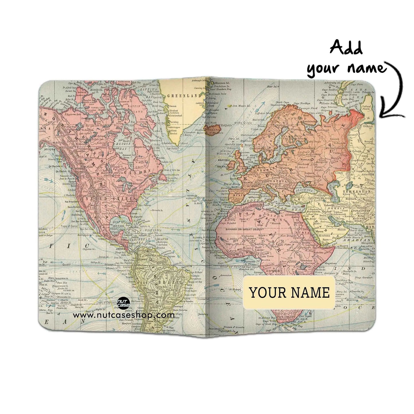 Customized Passport Holder Gifts for him under 500 - Vintage Map - Nutcase
