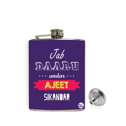 Customized Cool Hip Flask - Fun Unique Gift - Daaru Andar