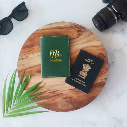 Custom Vegan Leather Passport Holder for Couple MR - Anniversary Gift