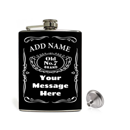 Classic Personalized Hip Flask - Bourbon Whiskey