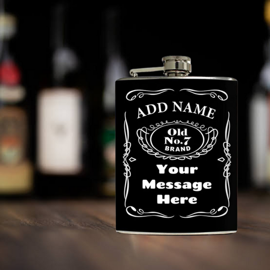 Classic Personalized Hip Flask - Bourbon Whiskey