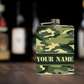 Personalized Hip Flask Army Camouflage Military Green With Funnel - Camo