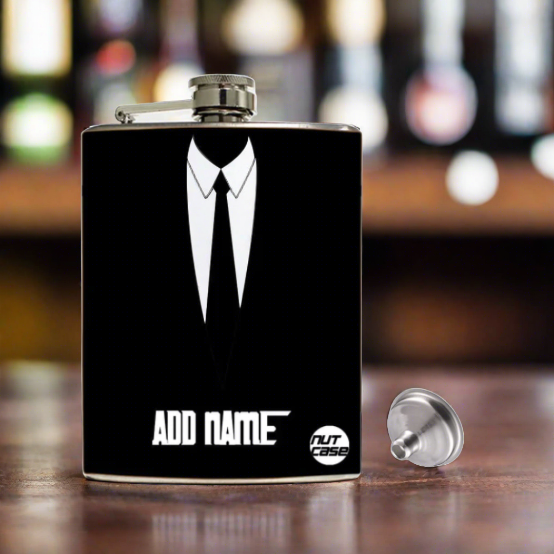 Classy Personalized Hip Flask - Gifts For Him - Suit Up