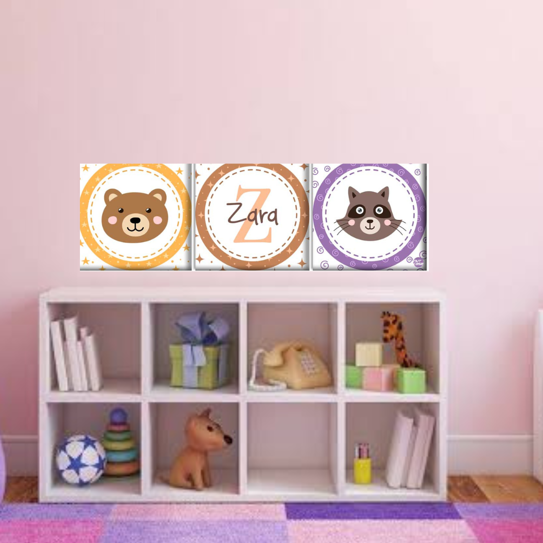 Personalized Wall Art Panel - Cute Animal Face