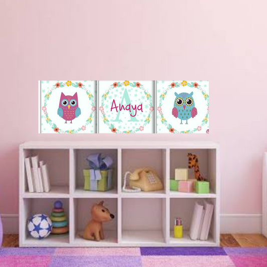 Personalized Nursery Wall Art  -Owl