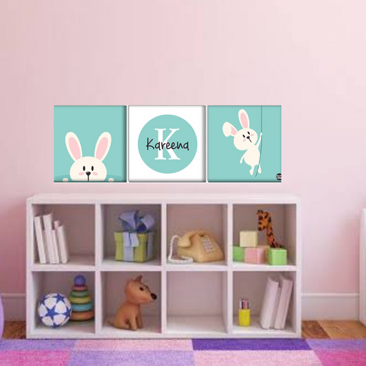 Personalized Nursery Wall Art  -Cute Bunny