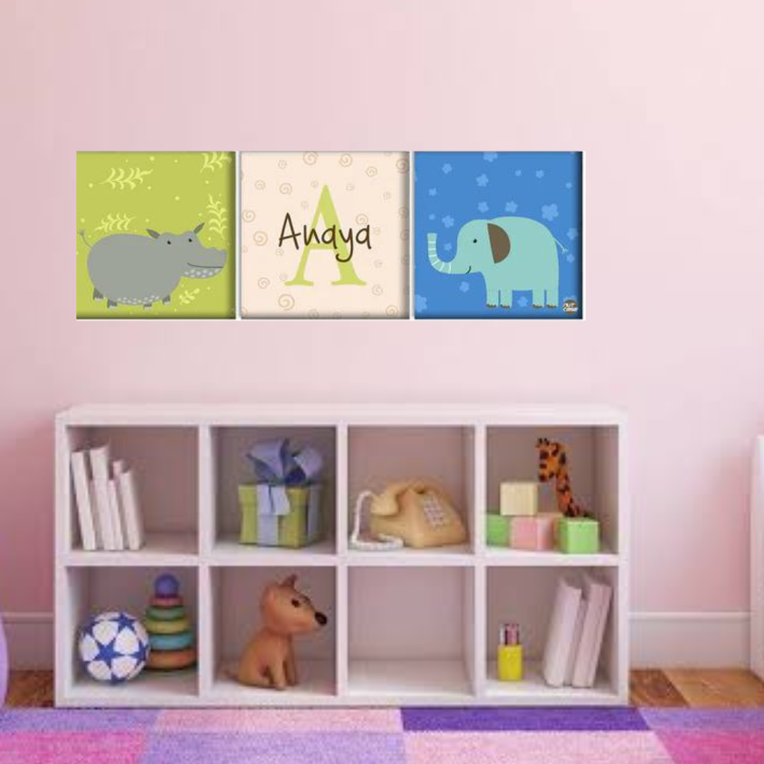 Nursery Wall Decor -Rhinoceros and Elephant