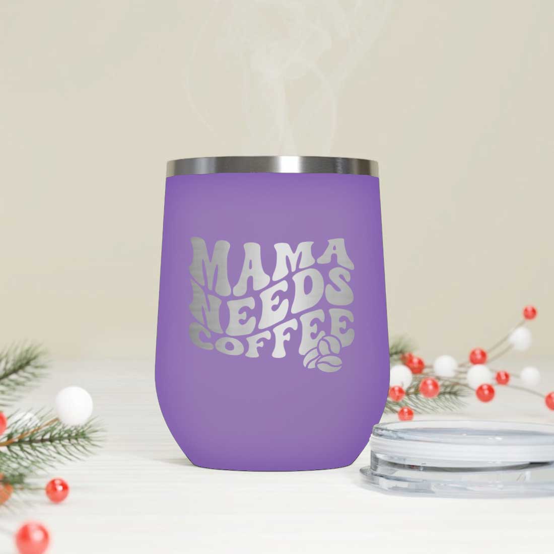 Mothers Day Gifts Designer Travel Coffee Mug With Lid Gift for Mom  - Mama Needs Coffee