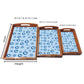 Wooden Tray Service Set of 3 for Dining and Kitchen Use Evil Eye