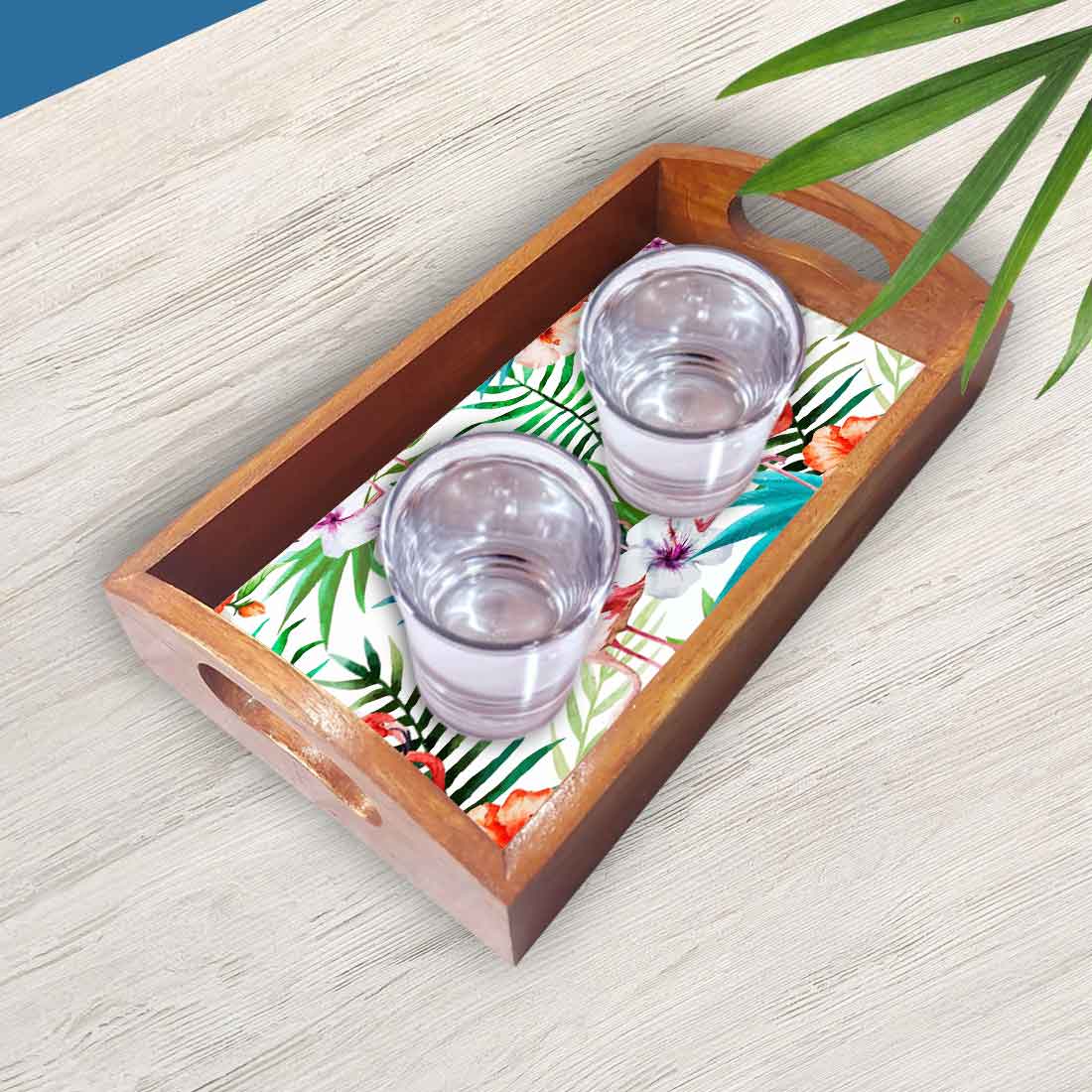 Decorative Serving Trays Wooden Set of 3 Designer Trays for Coffee