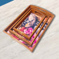 Serving Tea Tray Set of 3 Nesting Trays for Serving Snacks