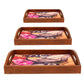Serving Tray Set Of 3 Nesting Trays Stackable Platters