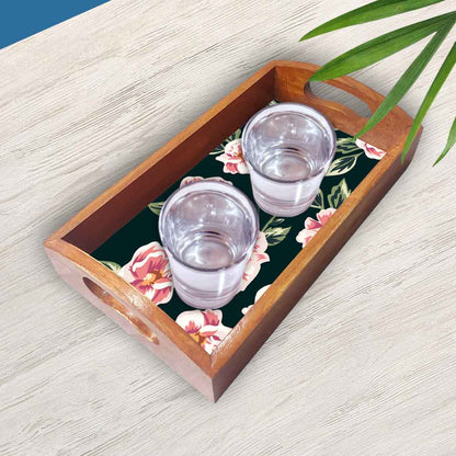 Wooden Large Wooden Tray for Kitchen & Dining Use Set of 3