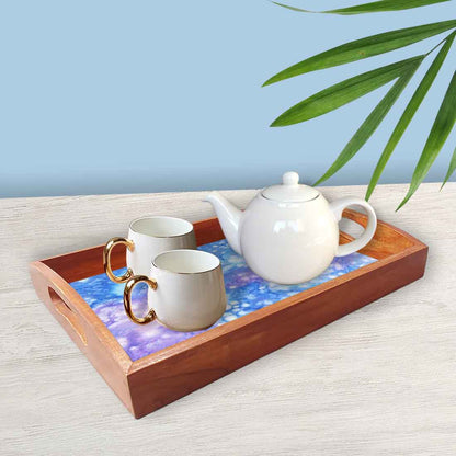 Wooden Serving Tray Set of 3 Designer Trays for Tea Coffee