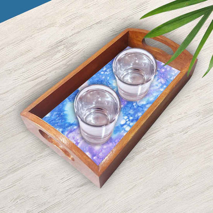 Wooden Serving Tray Set of 3 Designer Trays for Tea Coffee