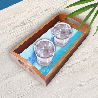 Designer Wooden Tea Tray for Serving Set of 3 Different Sizes