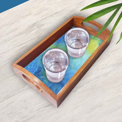 Rectangular Wooden Tray for Kitchen and Dining Use Set of 3