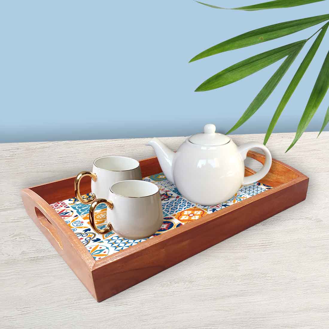 Wooden Serving Tray Set of 3 for Home Décor and Dinign Use