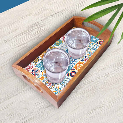 Wooden Serving Tray Set of 3 for Home Décor and Dinign Use