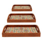 Wooden Food Serving Platters for Serving Set of 3 Designer Trays