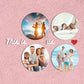Photo Collage Wall Art Decor Round Acrylic Photo Frame Set of 4 with Text-This is us