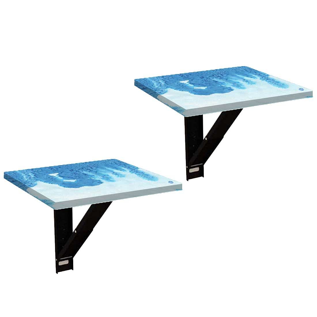 Wall Hung Bedside Table - Arctic Blue Space Watercolor Nutcase