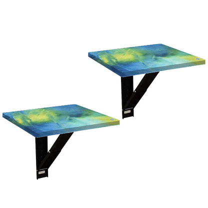 Small Bedside Table Floating - Arctic Space Dark Blue Green Watercolor Nutcase