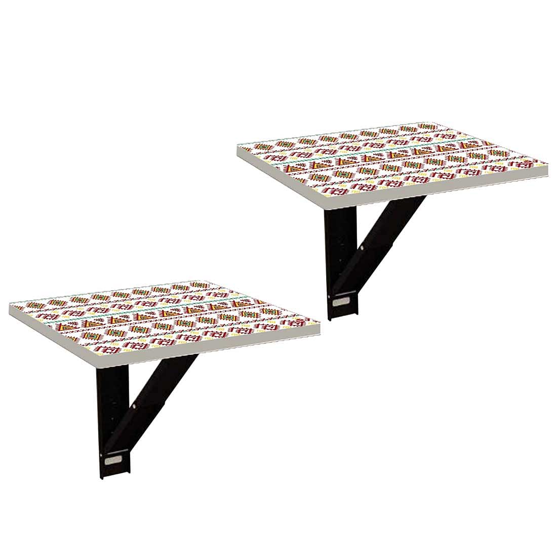 Mounted Bedside Table For Bedroom - Aztec White Green Pattern Nutcase