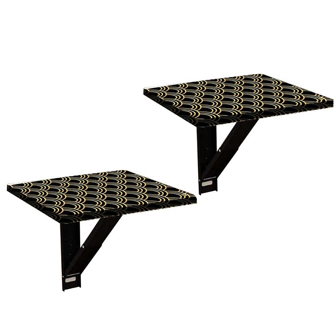 Folding Wall Mounted Bedside Table - Golden Design Pattern Nutcase