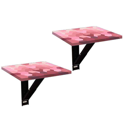 Bedside Table Foldable   - Hexagon Pink Pattern Nutcase