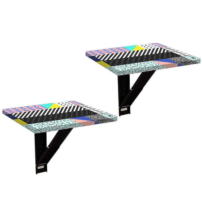 Fold Down Side Table Wall Mounted -  Line Pattern Nutcase