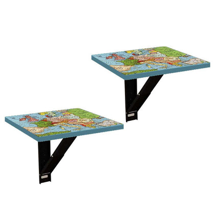 Fold Down Table Wall Mounted with Desk - World Map Nutcase