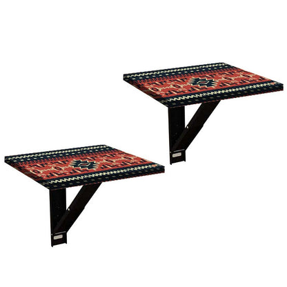 Floating Table for Wall  -  Brown Mexican Pattern Nutcase