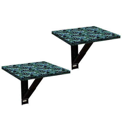 Wall Mounted Folding Bedside Table - Dark Green Tropical Nutcase