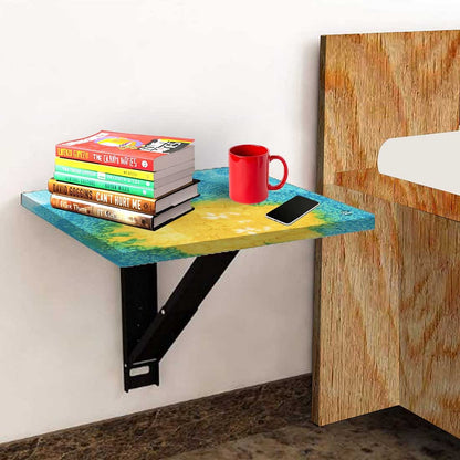 Bedside Table for Bedroom - Arctic Space Yellow Green Watercolor Nutcase