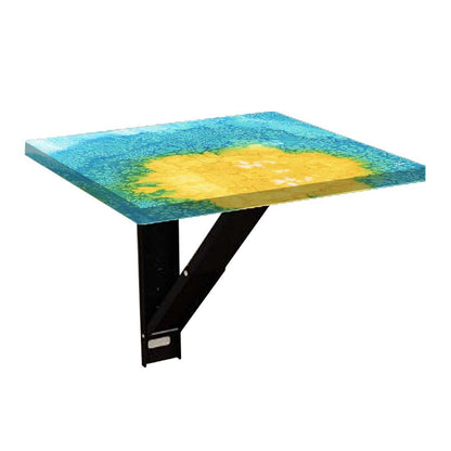 Bedside Table for Bedroom - Arctic Space Yellow Green Watercolor Nutcase