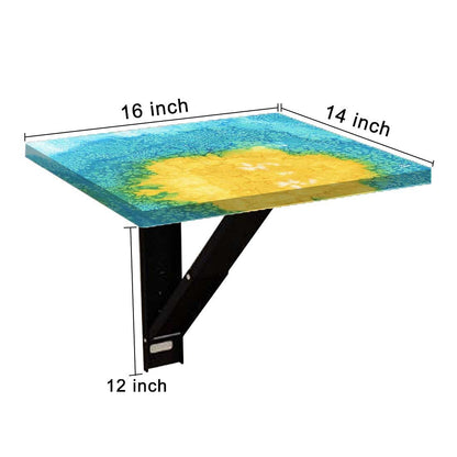 Bedside Table for Bedroom - Arctic Space Yellow Green Watercolor Nutcase