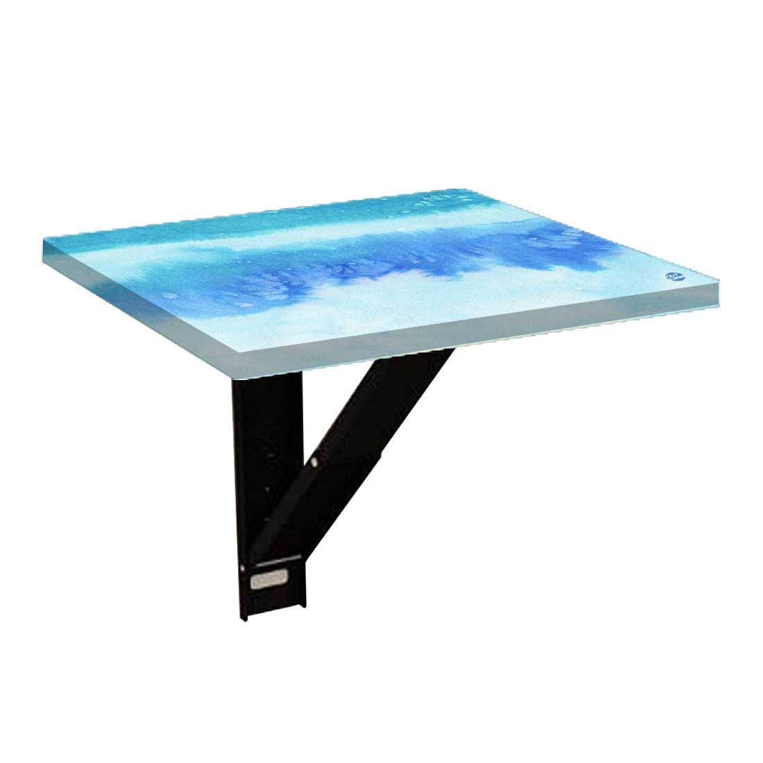 Bedside Table Foldable - Arctic Space Sky Blue Watercolor Nutcase