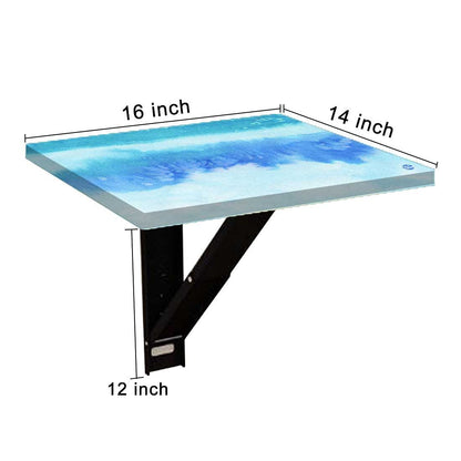 Bedside Table Foldable - Arctic Space Sky Blue Watercolor Nutcase