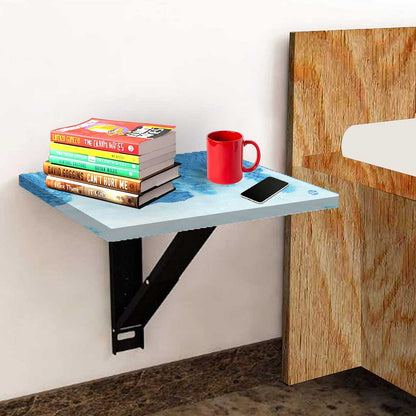 Wall Hung Bedside Table - Arctic Blue Space Watercolor Nutcase