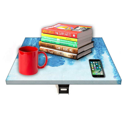 Wall Hung Bedside Table - Arctic Blue Space Watercolor Nutcase