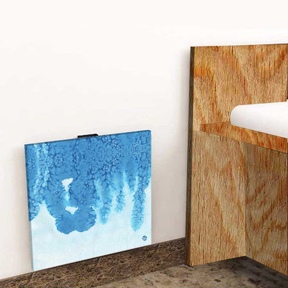 Wall Hung Bedside Table - Arctic Blue Space Watercolor Nutcase
