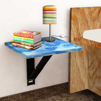 Wall Mount Night Table  - Arctic Space Blue Shades Watercolor Nutcase