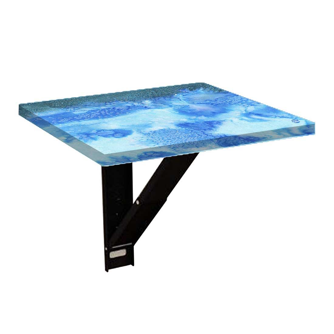 Wall Mount Night Table  - Arctic Space Blue Shades Watercolor Nutcase