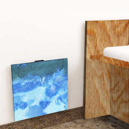 Wall Mount Night Table  - Arctic Space Blue Shades Watercolor Nutcase