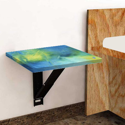 Small Bedside Table Floating - Arctic Space Dark Blue Green Watercolor Nutcase