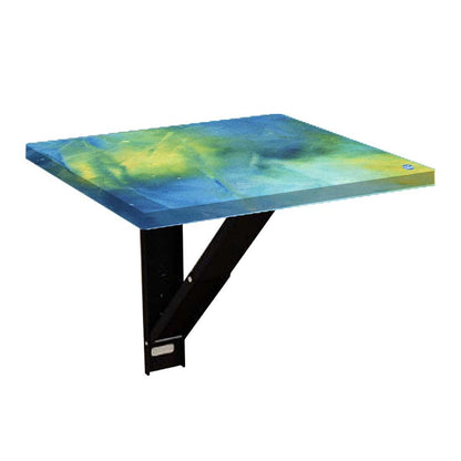 Small Bedside Table Floating - Arctic Space Dark Blue Green Watercolor Nutcase