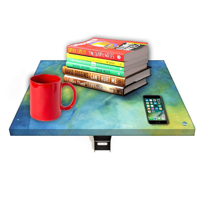 Small Bedside Table Floating - Arctic Space Dark Blue Green Watercolor Nutcase