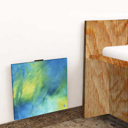 Small Bedside Table Floating - Arctic Space Dark Blue Green Watercolor Nutcase