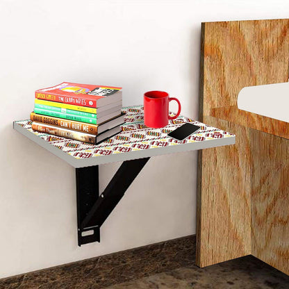 Mounted Bedside Table For Bedroom - Aztec White Green Pattern Nutcase